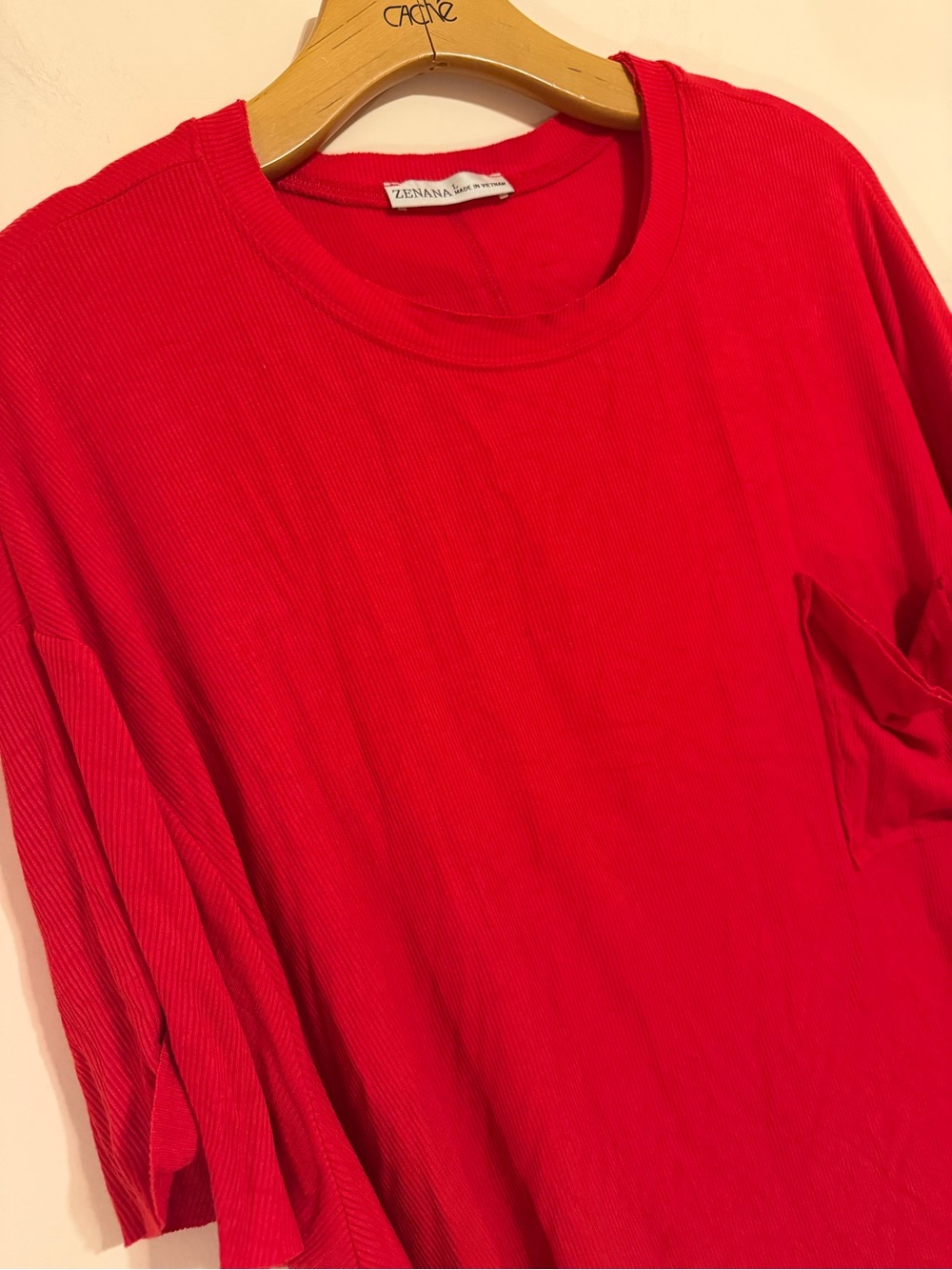 Ruby Red Ribbed Top - Picture 3 of 8